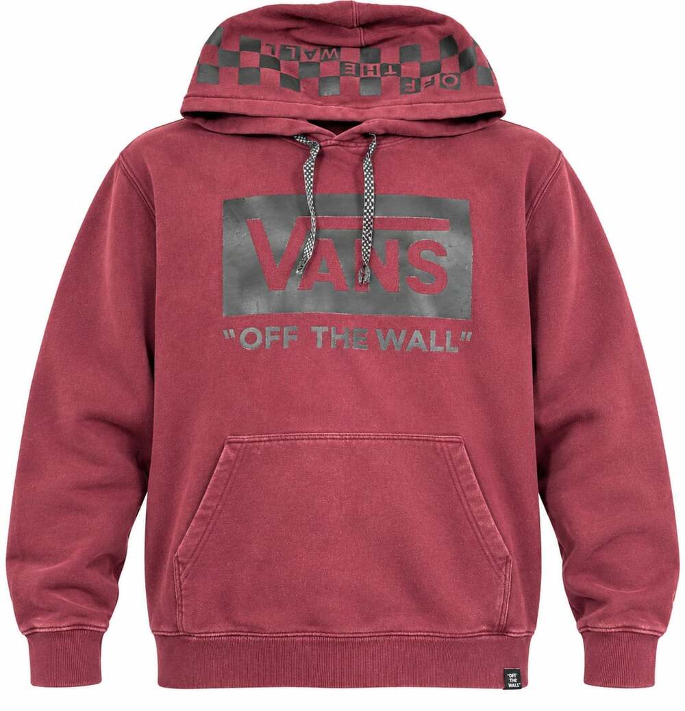 Vans Hoodie Size M Burgundy Pullover Off The Wall Logo Sweatshirt